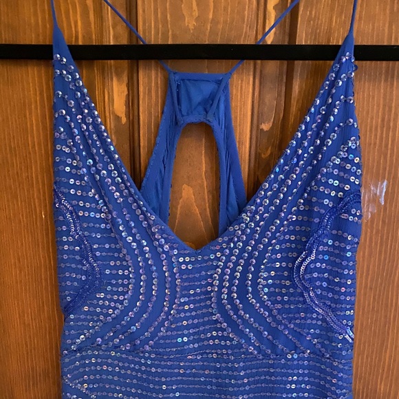 Women’s Free People Blue Sequin Dress Size 4 - Picture 4 of 8